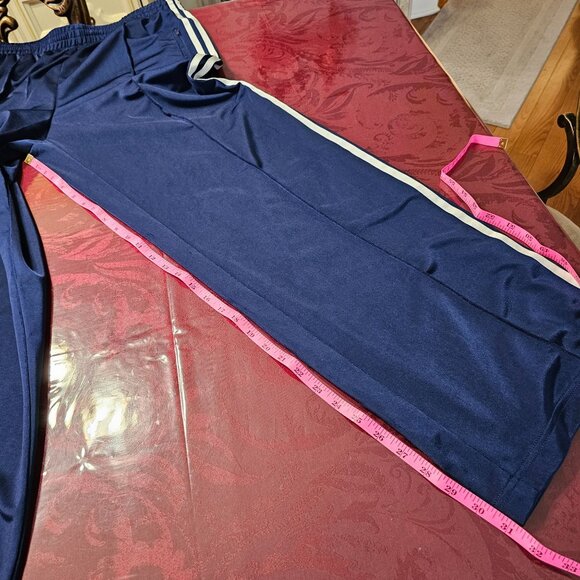 Adidas Womens Navy Blue Athletic Track Pants Sz L Running Athleisure - Picture 5 of 7